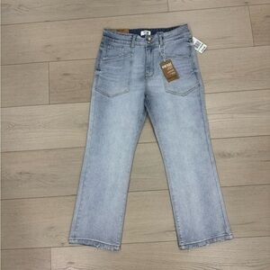 Kensie Vintage Luxe Savannah High-Rise Flare Ankle Light Wash Jeans